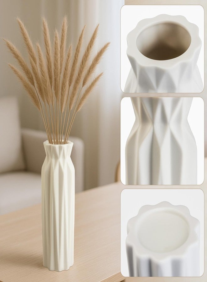 Ruckae 8 Inch Matte Ceramic Vases Set of 3 White Unglazed Vase Vintage Flower Vases for Wedding Dinner Table Party Office Centerpieces - Image 4